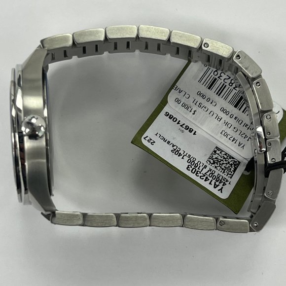 Authentic GUCCI GG2570 Swiss Blue Dial Stainless Steel Men's Watch YA142303 - Picture 4 of 8